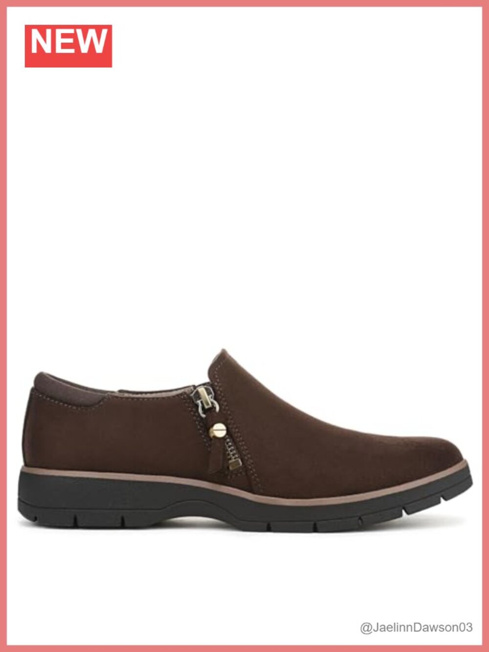Women's Slip-On Loafers with Side Zipper, Comfortable Casual Shoes - Picture 5 of 6